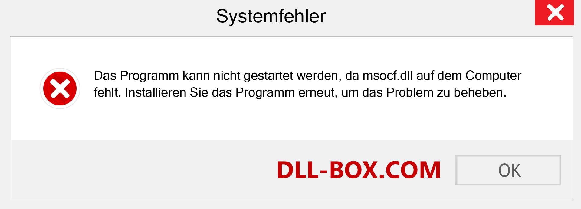 msocf.dll-Datei fehlt?. Download für Windows 7, 8, 10 - Fix msocf dll Missing Error unter Windows, Fotos, Bildern