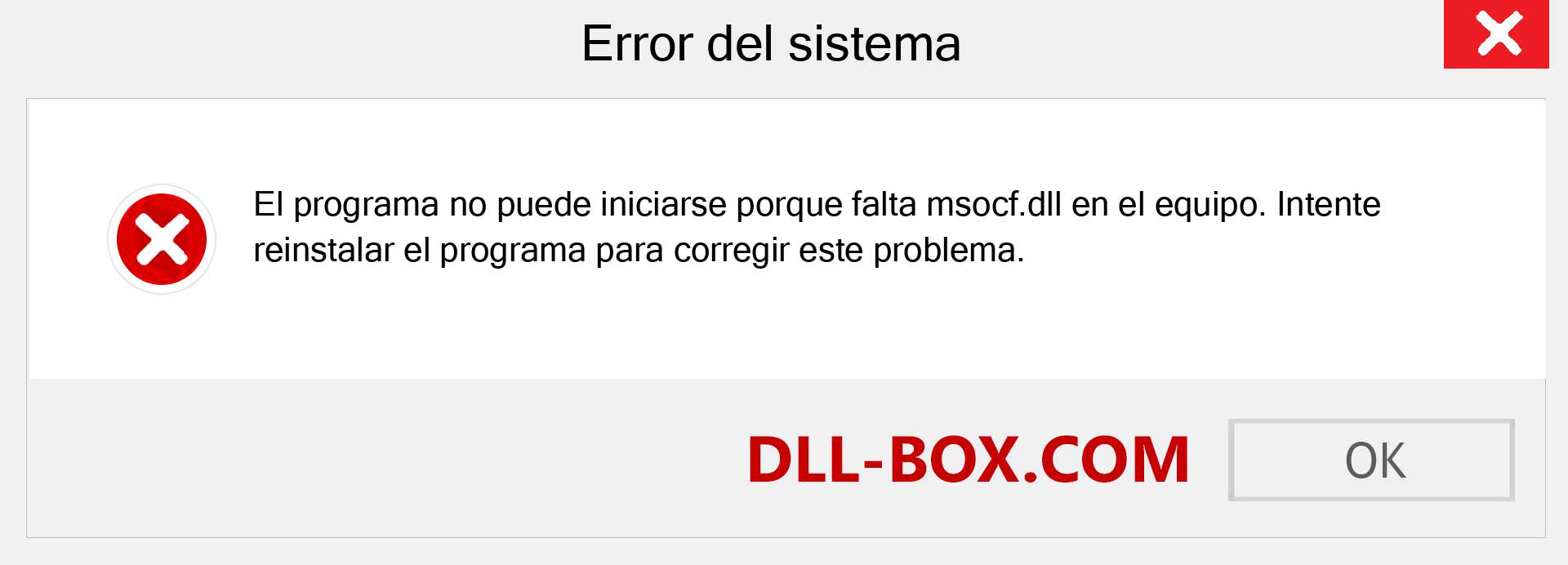 ¿Falta el archivo msocf.dll ?. Descargar para Windows 7, 8, 10 - Corregir msocf dll Missing Error en Windows, fotos, imágenes